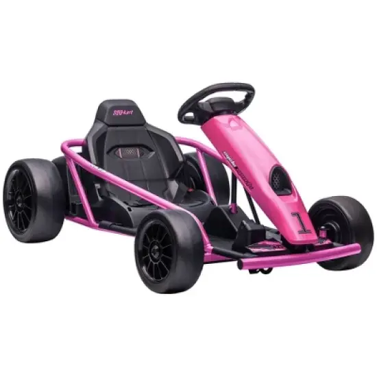 Aosom 24V 8.1 MPH Drifting Electric Go Kart with Slow Start, Music, Horn, Safety Belt for 8-12 Years image {7}