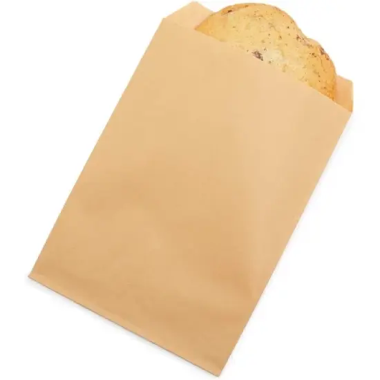 Blue Panda 200 Pack Greaseproof Flat Paper Bags, Treat, Gift (Brown, 7.5 x 5 In) image {5}