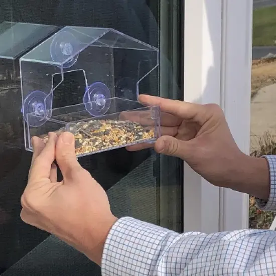 Perky-Pet Wild Bird 0.5 lb Plastic Window Bird Feeder 1 ports image {1}