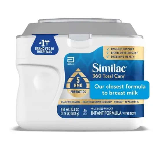 Similac 360 Total Care Non-GMO Powder Infant Formula - 20.6oz image {1}