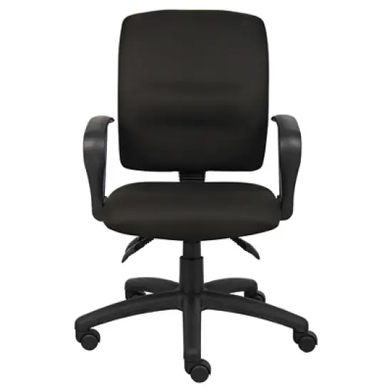Multi-Function Fabric Task Chair with Loop Arms Black - Boss Office Products image {2}