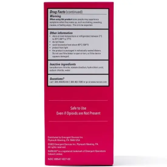 NARCAN Nasal Spray 4mg Single Dose Opioid Overdose Emergency Treatment - 2ct image {2}