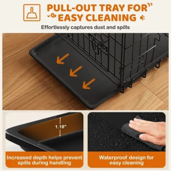 Yaheetech Metal Dog Crate for Small to Medium-Sized Dogs, Black image {6}