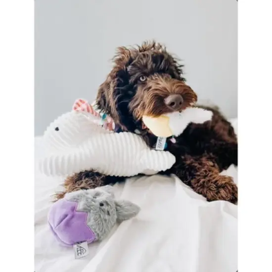 Midlee Stripe Ears White Easter Rabbit Dog Toy image {5}