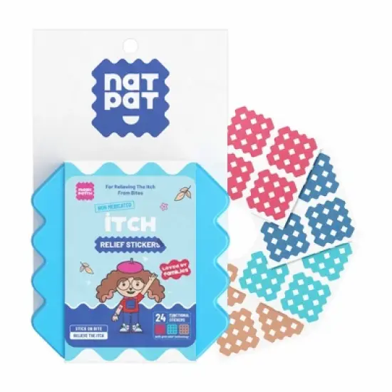 NATPAT 24ct&nbsp;"MagicPatch" Itch Relief Stickers Anti-Itch Treatment  for Mosquito Bite Relief Safe and Natural image {9}