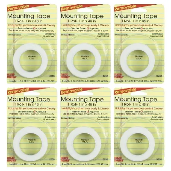 Magic-Mounts&reg; Removable Magic Mounting Tape, 1" x 48", 6 Rolls image {3}