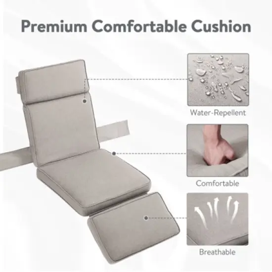 Outdoor Adjustable Reclining Patio Lounge Chair image {5}