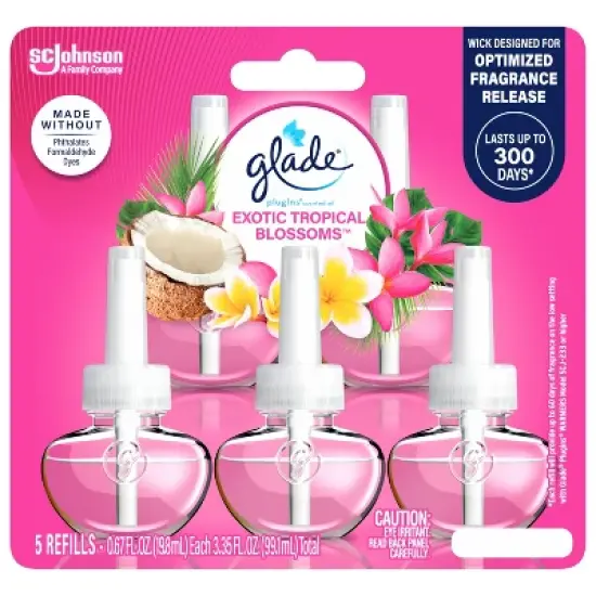 Glade PlugIns Scented Oil Air Freshener Refills - Exotic Tropical Blossoms - 3.35oz/5pk image {3}