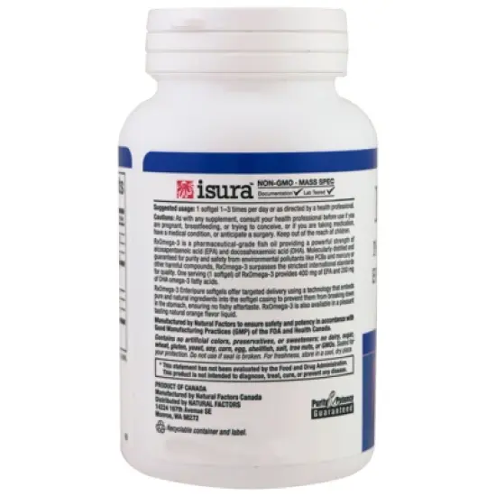 Natural Factors RxOmega-3, 60  Softgels (630 mg per Softgel) image {2}