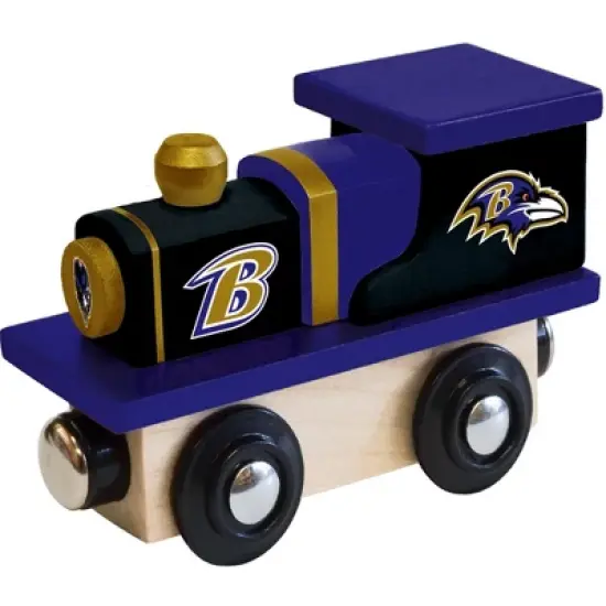 MasterPieces Officially Licensed NFL Baltimore Ravens Wooden Toy Train Engine For Kids image {1}