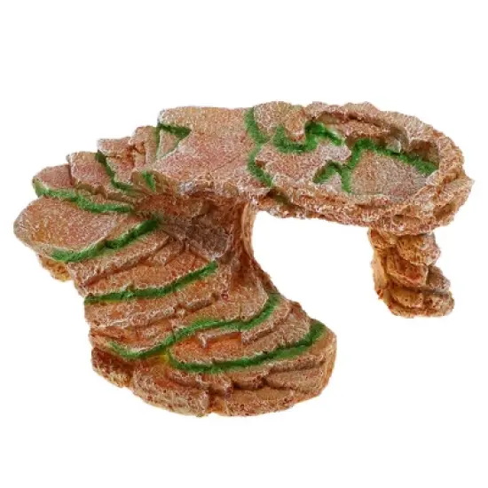 Unique Bargains Resin Tortoise Rock Turtle Basking Platform 9.7"x6.7"x4.1" Orange Green 1 Pcs image {6}