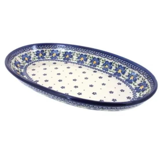 Blue Rose Polish Pottery 104 Vena Oval Platter image {17}