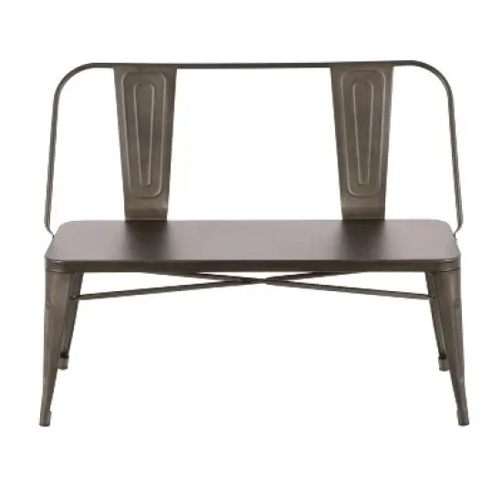 Oregon Industrial Metal Dining Entryway Bench- LumiSource image {4}