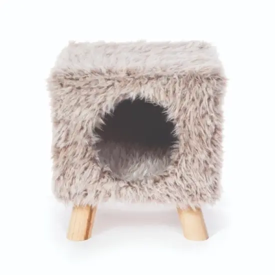 Prevue Pet Products Kitty Power Paws Plush Cozy Cube Cat Bed and Stool. image {5}