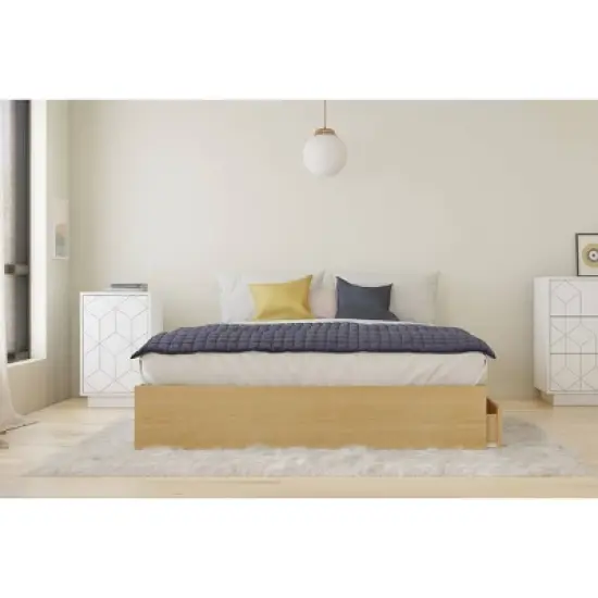 2pc Albatros Bedroom Set Natural Maple/White - Nexera image {4}