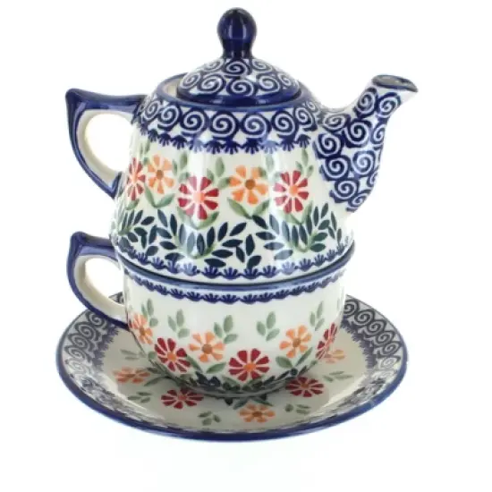 Blue Rose Polish Pottery C027 Manufaktura Tea for One image {4}