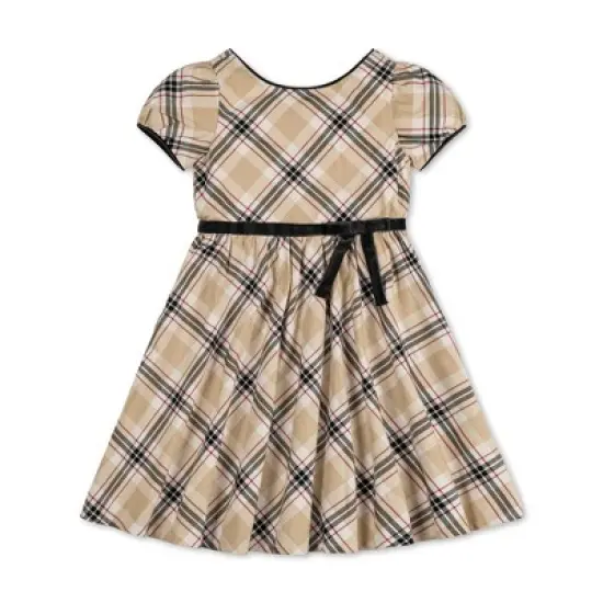 Hope & Henry Girls' Puff Sleeve Party Dress with Velvet Trim, Infant image {10}
