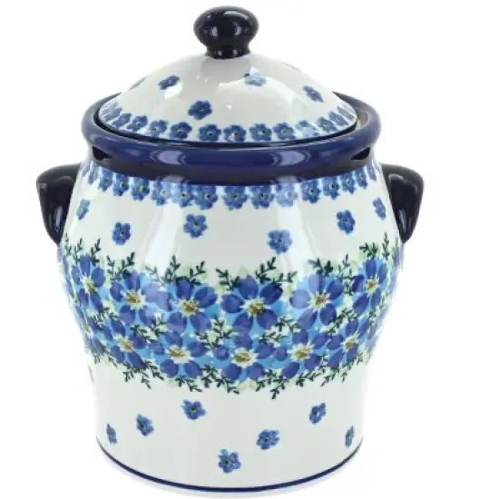 Blue Rose Polish Pottery 1100 Zaklady Large Canister image {12}