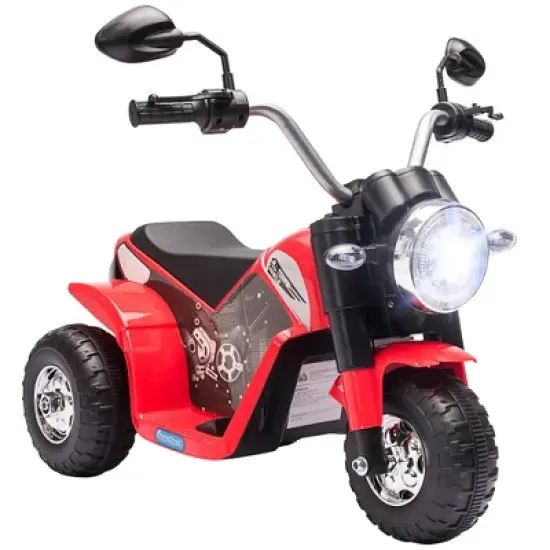 Aosom 6V Kids Motorcycle Dirt Bike Electric Battery-Powered Ride-On Toy Off-road Street Bike Rechargeable with Horn Headlights Realistic Sounds 1.24mph Speed for Girls Boy 18 - 36 Months Red image {8}