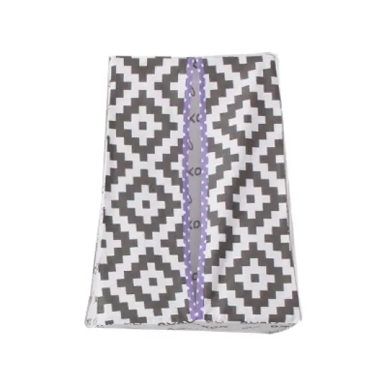 Bacati - Love  Gray Lilac 10 pc Crib Bedding Set with Long Rail Guard Cover image {8}