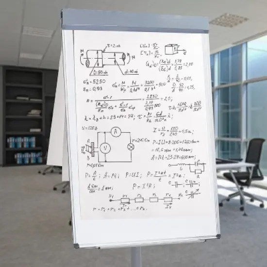 Sunnydaze Adjustable Height Magnetic Mobile Whiteboard and Flipchart Easel - 59" to 78" H image {4}