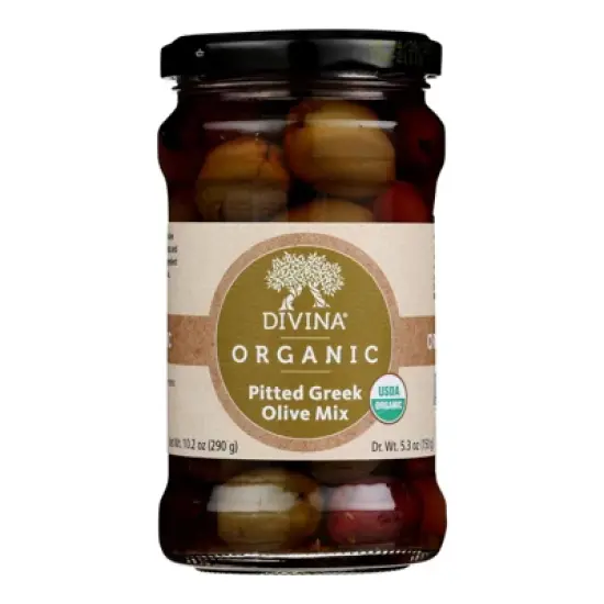 Divina Pitted Greek Olive Mix - Case of 6/10.2 oz image {1}