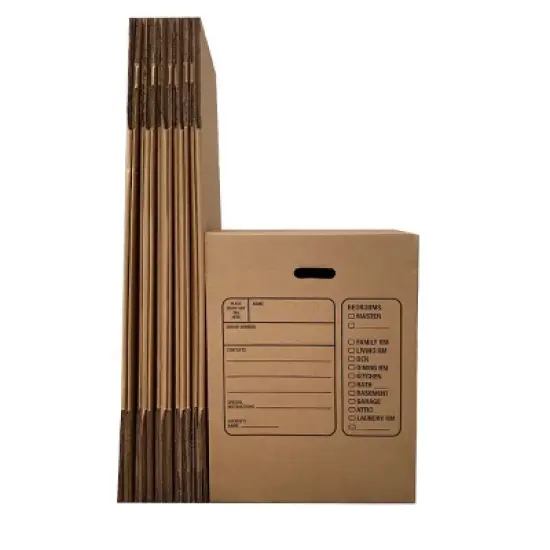UBMOVE Pack of 10 Premium Large Corrugated Moving Boxes with Handles, 18" x 18" x 24" image {4}
