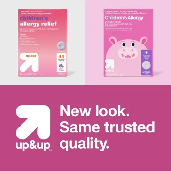 Children's Allergy Relief Chewable Tablet - Grape - Diphenhydramine HCl - 48ct - up&up&trade; image {4}