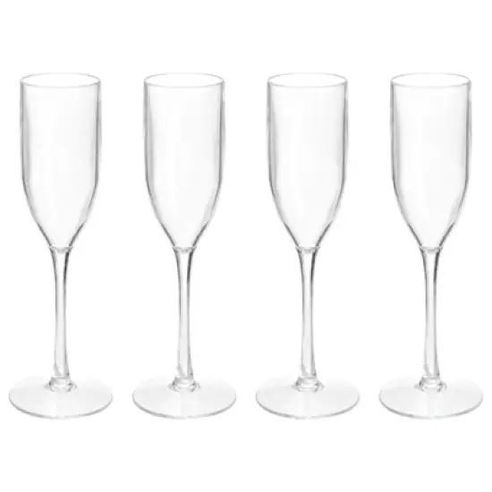 Unique Bargains Lightweight Elegant Champagne Flutes with Long Stem 4 Pcs image {6}