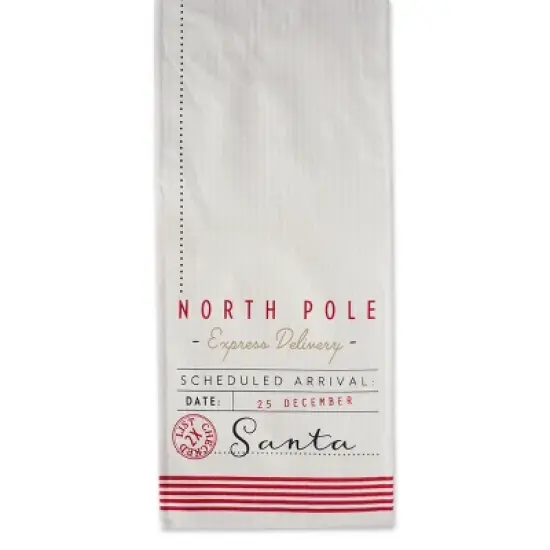 Design Imports  Christmas Santa'S Workshop Printed Table Runner, Off-White, 14X72" image {4}