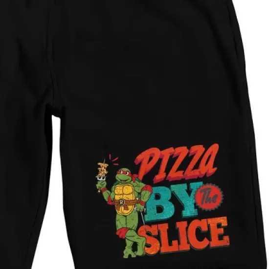 Teenage Mutant Ninja Turtles Pizza By The Slice Men's Black Sleep Pajama Shorts image {1}