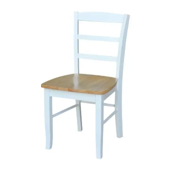 3pc Dining Table with 2 Ladderback Chairs White/Natural &ndash; International Concepts image {3}