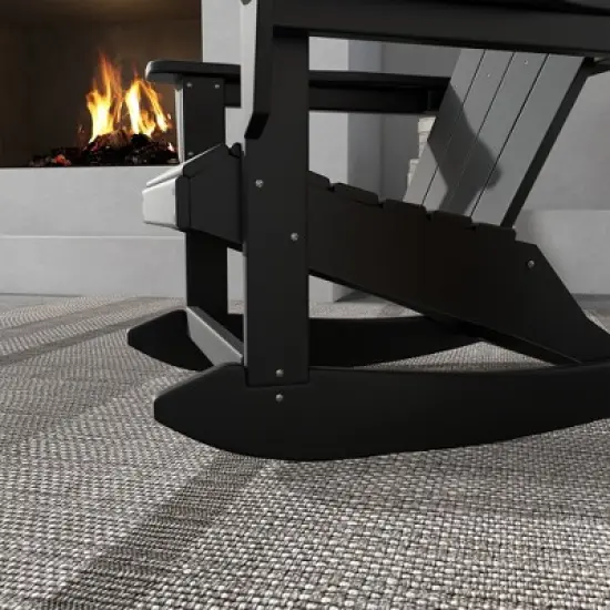 Outsunny Outdoor Rocking Chair, HDPE Adirondack Porch Rocker Chair for Garden, Patio image {5}