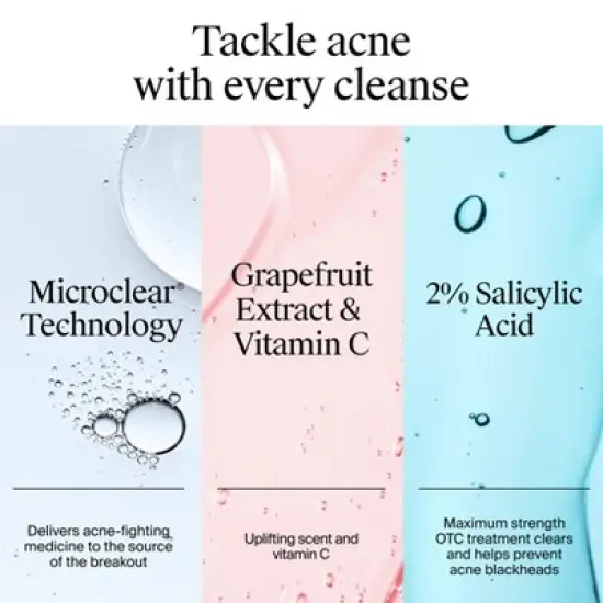 Neutrogena Oil-Free Salicylic Acid Pink Grapefruit Pore Cleansing Acne Face Wash with Vitamin C - 9.1 fl oz image {5}