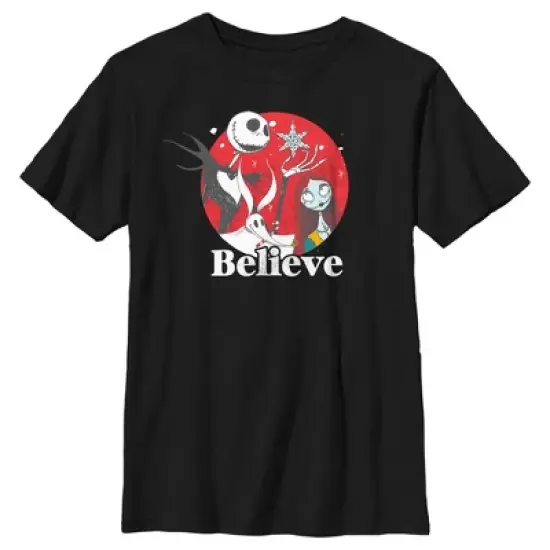 Boy's The Nightmare Before Christmas Christmas Believe Jack and Sally T-Shirt image {4}