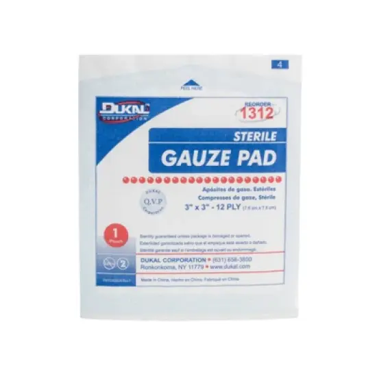 Dukal 1312 Gauze Pad 3 in. x 3 in. 12 ply Sterile (Box of 100) image {3}