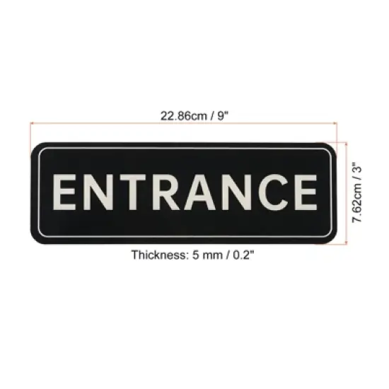 Unique Bargains Acrylic Self-Adhesive Decor Home Door ENTRANCE Sign image {1}