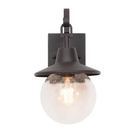 2pk 12.5" Metal/Glass Globe Outdoor Wall Lamps Rusty - LNC image {6}