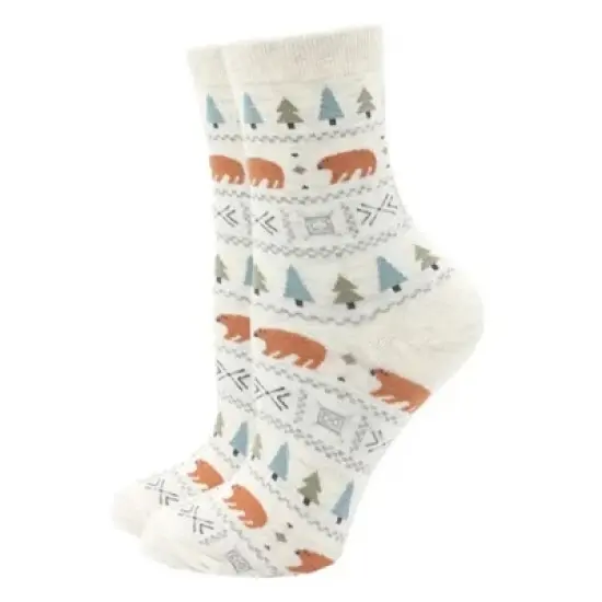 Forest Bear Pattern Socks (Women's Sizes, Adult Medium) from the Sock Panda image {4}