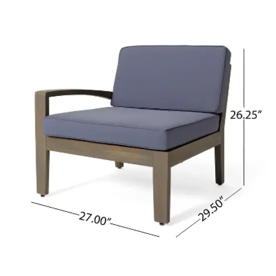 FIONECA L-Shaped Outdoor Sectional Sofa Set with Cushions, Acacia Wood Frame Patio Conversation Set for Garden, Deck, or Balcony image {4}