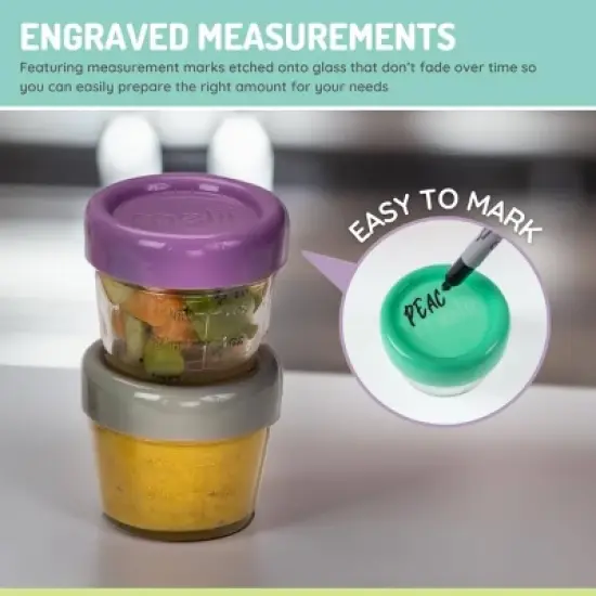 Melii Glass Baby Food Containers - 6pk - 2oz image {4}