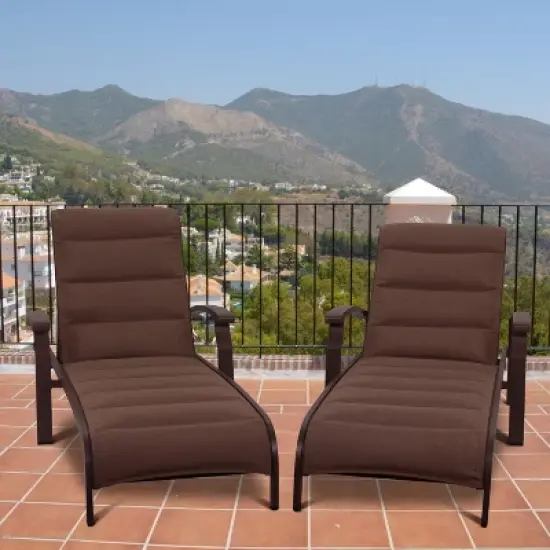 Courtyard Casual Madison Padded Sling Chaise Lounge  Price is for 2 Chaise Lounges Alum frame in powder coating  12pcs/stack image {1}