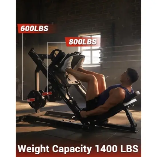 Leg Press Hack Squat Machine 2 in 1 Combo Workout Machine for Home Gym with Linear Bearing & Solid Steel Pipe, Lower Body Strength Training Equipment image {1}