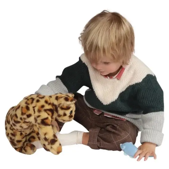 Manhattan Toy Loki Leopard Stuffed Animal Cat with Magnetic Front Paws and Magnetic Mouse Toy image {7}