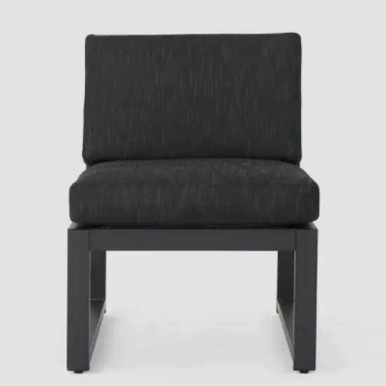 Navan 6pc Aluminum Sofa Set - Black/Dark Gray - Christopher Knight Home image {2}