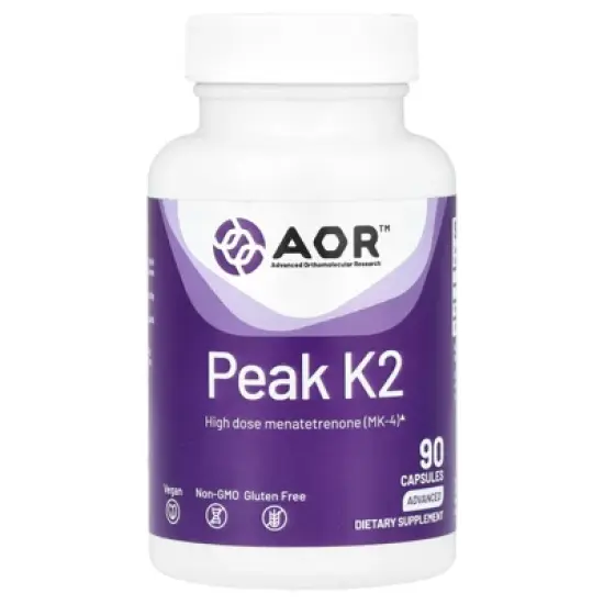 Advanced Orthomolecular Research AOR Peak K2, 15 mg, 90 Capsules image {2}