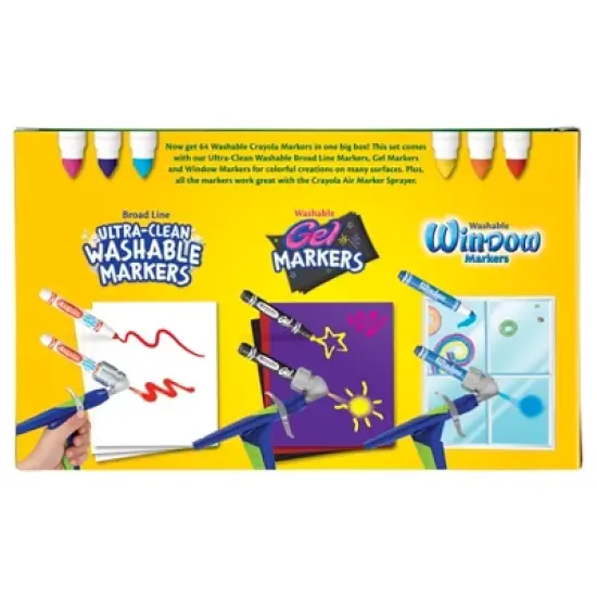 Crayola 64ct Broad Line Markers with Gel & Window Markers image {4}