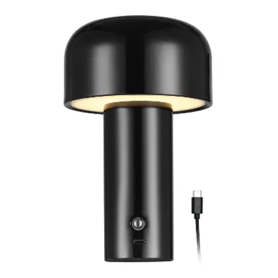 Globe Electric 8" Outdoor Table Lamp with Plug-In Rechargeable Battery Black image {8}