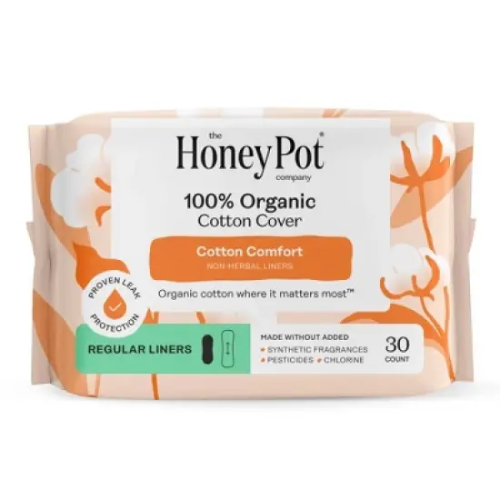The Honey Pot Company 100% Organic Cotton Comfort Cover Regular Liners - 30ct image {15}