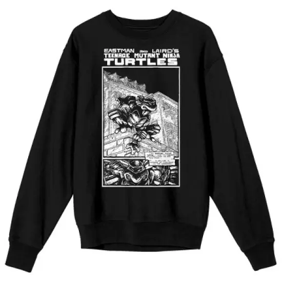 TMNT Comic Origins Crew Neck Long Sleeve Black Adult Sweatshirt image {3}